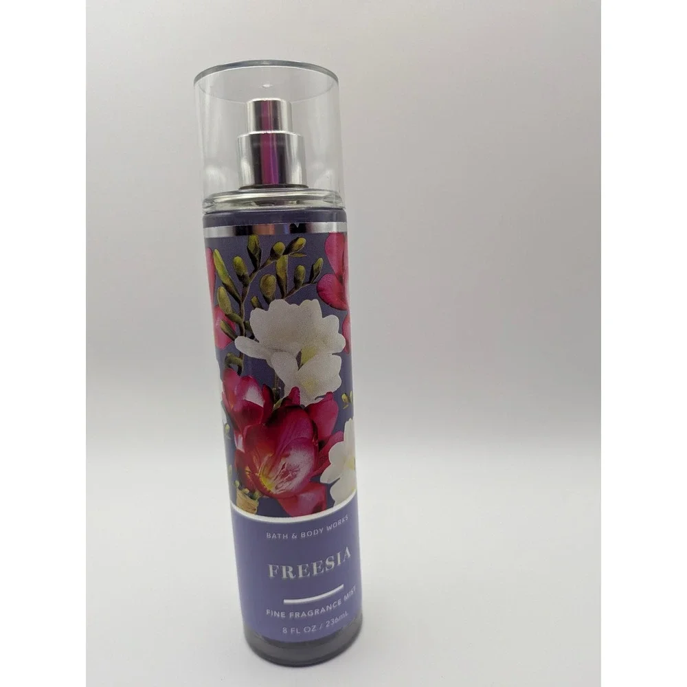 Bath & Body Works Freesia 3 Piece Set Body Mist Fragrance Spray Lotion Body Wash